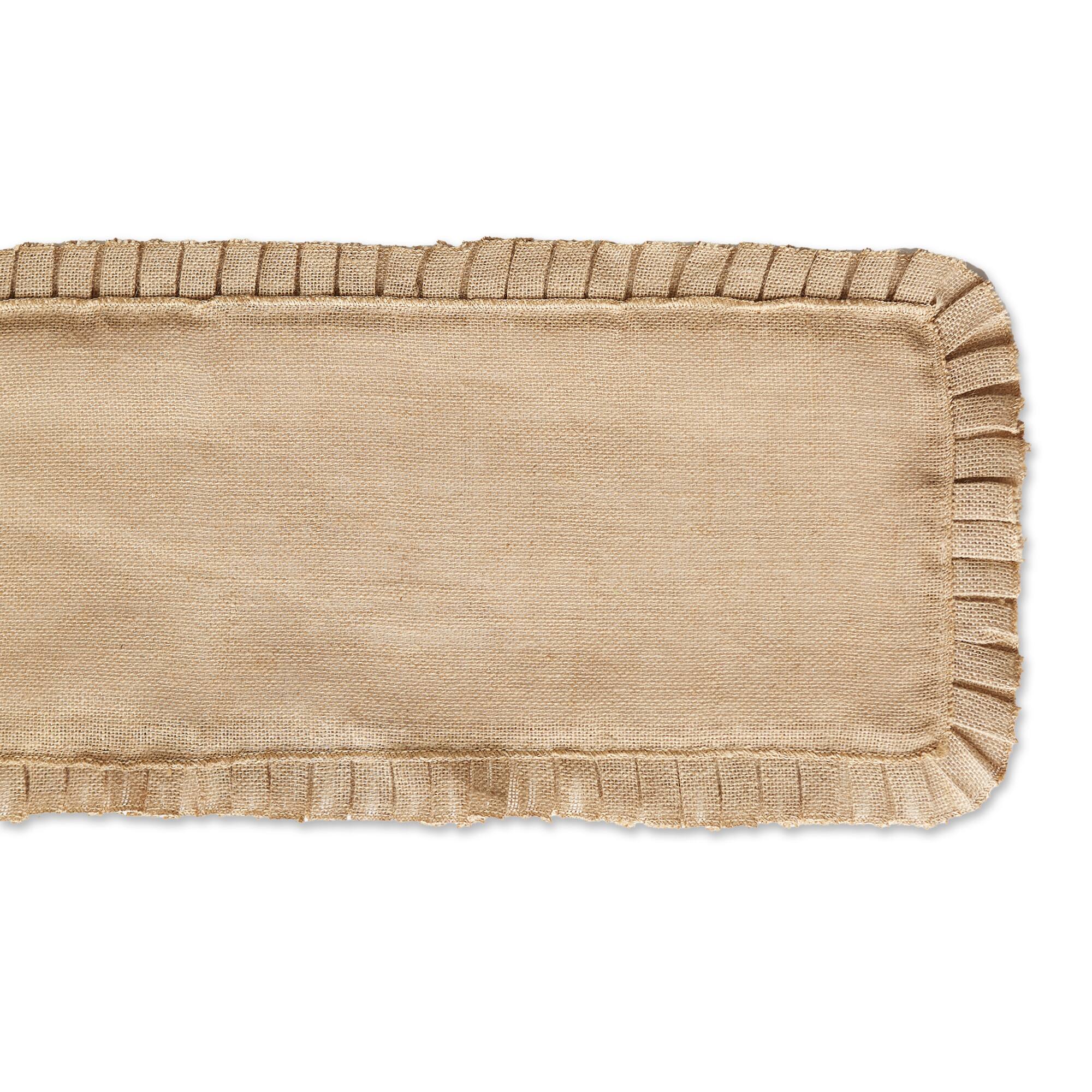 DII® Natural Ruffle Trim Jute Table Runner